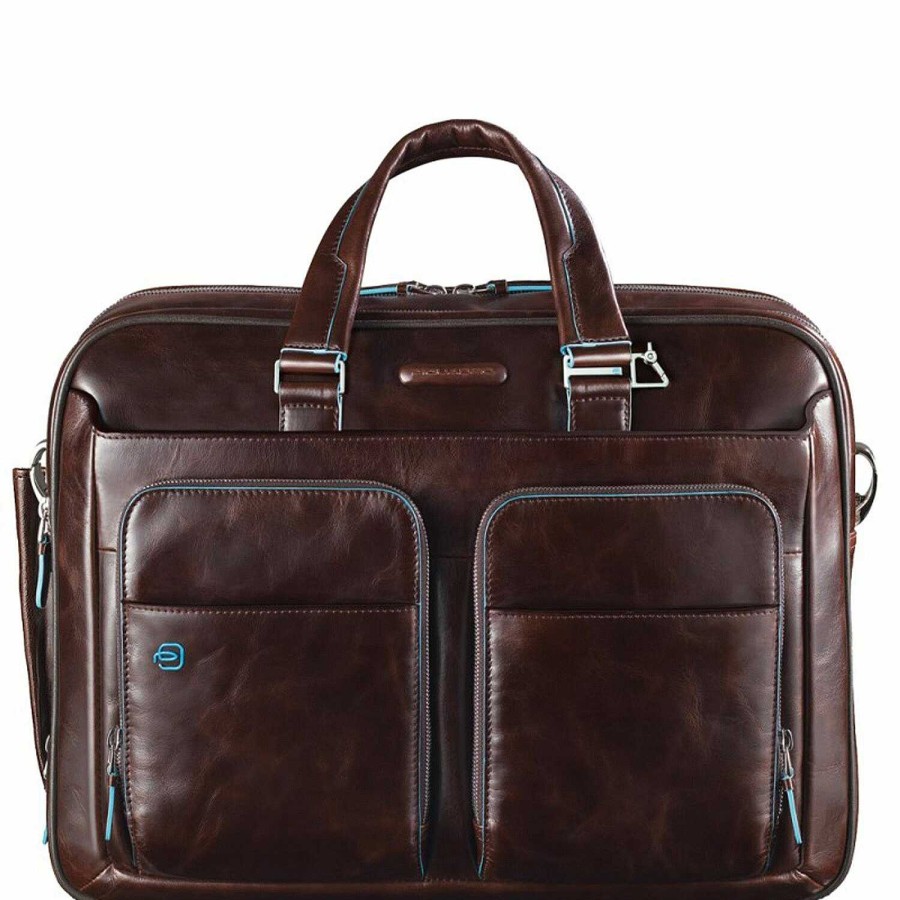 Business Piquadro | Piquadro Blue Square Briefcase Iii Leather 39 Cm Laptop Compartment