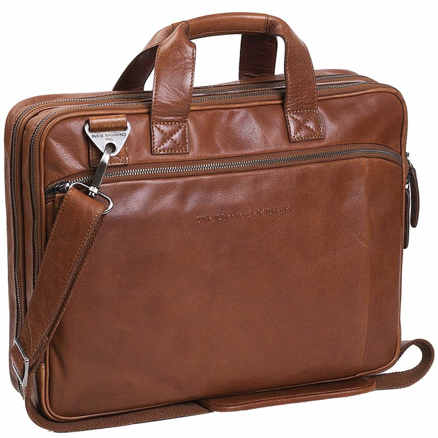 Business The Chesterfield Brand | The Chesterfield Brand Antique Buff Leather Briefcase 41 Cm Laptop Compartment