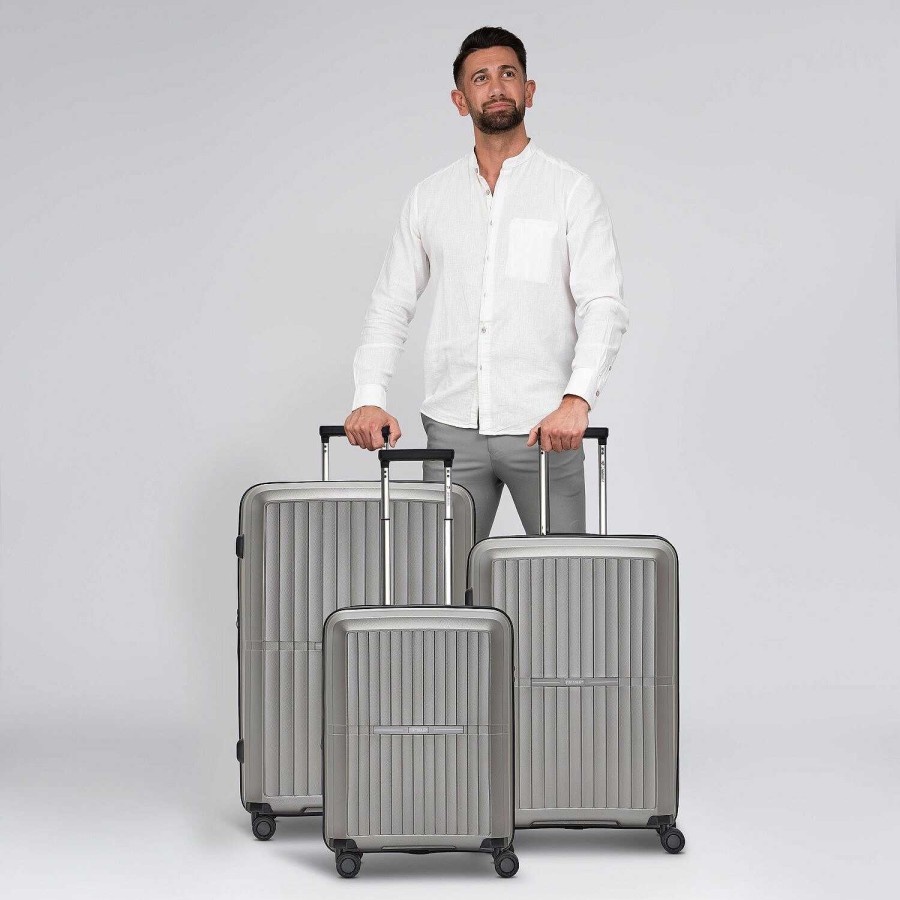 Travel Luggage Pactastic | Pactastic Collection 01 4-Wheel Suitcase Set 3 Pieces. With Expansion Fold