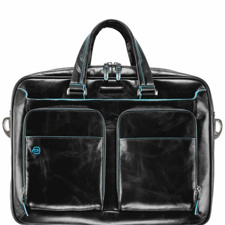 Business Piquadro | Piquadro Blue Square Briefcase Iii Leather 39 Cm Laptop Compartment