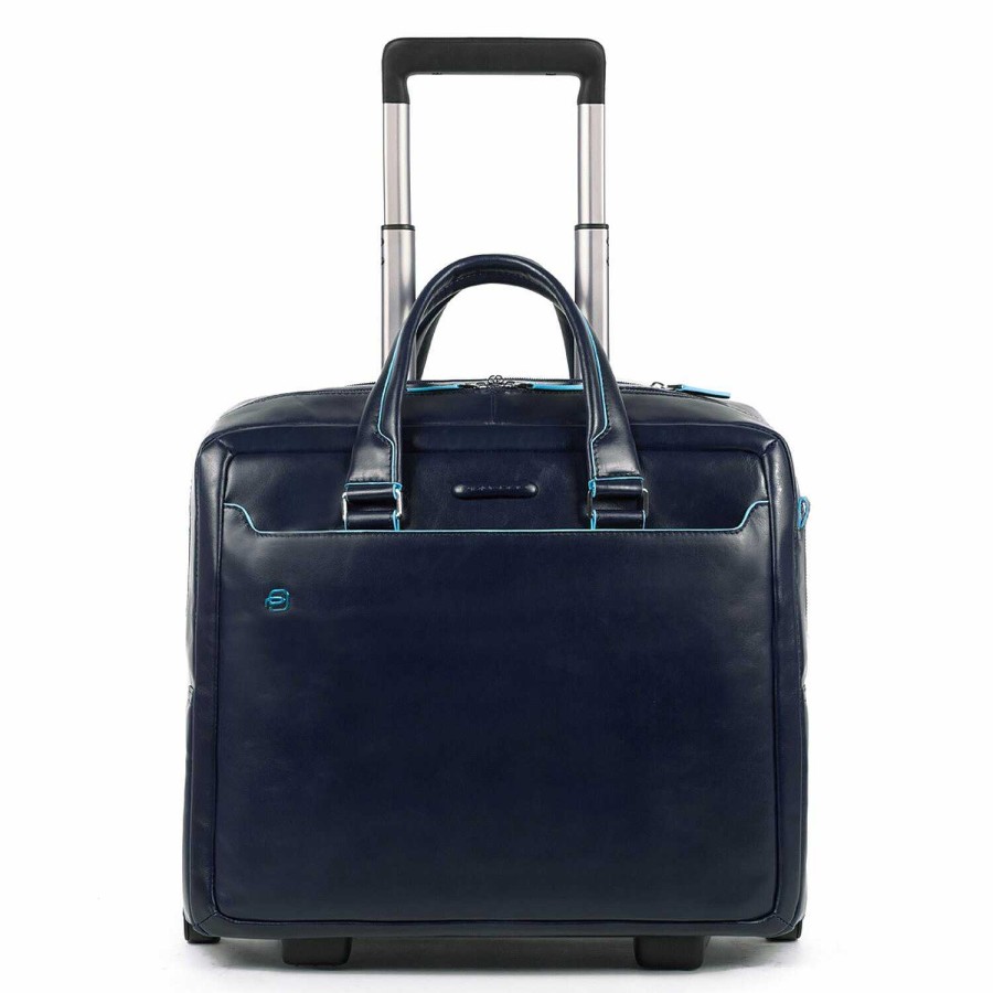 Travel Luggage Piquadro | Piquadro Blue Square 2-Wheel Business Trolley Leather 36 Cm Laptop Compartment