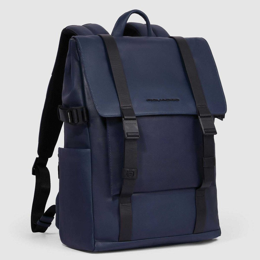 Backpacks Piquadro | Piquadro David Backpack Rfid Protection Leather 43 Cm Laptop Compartment