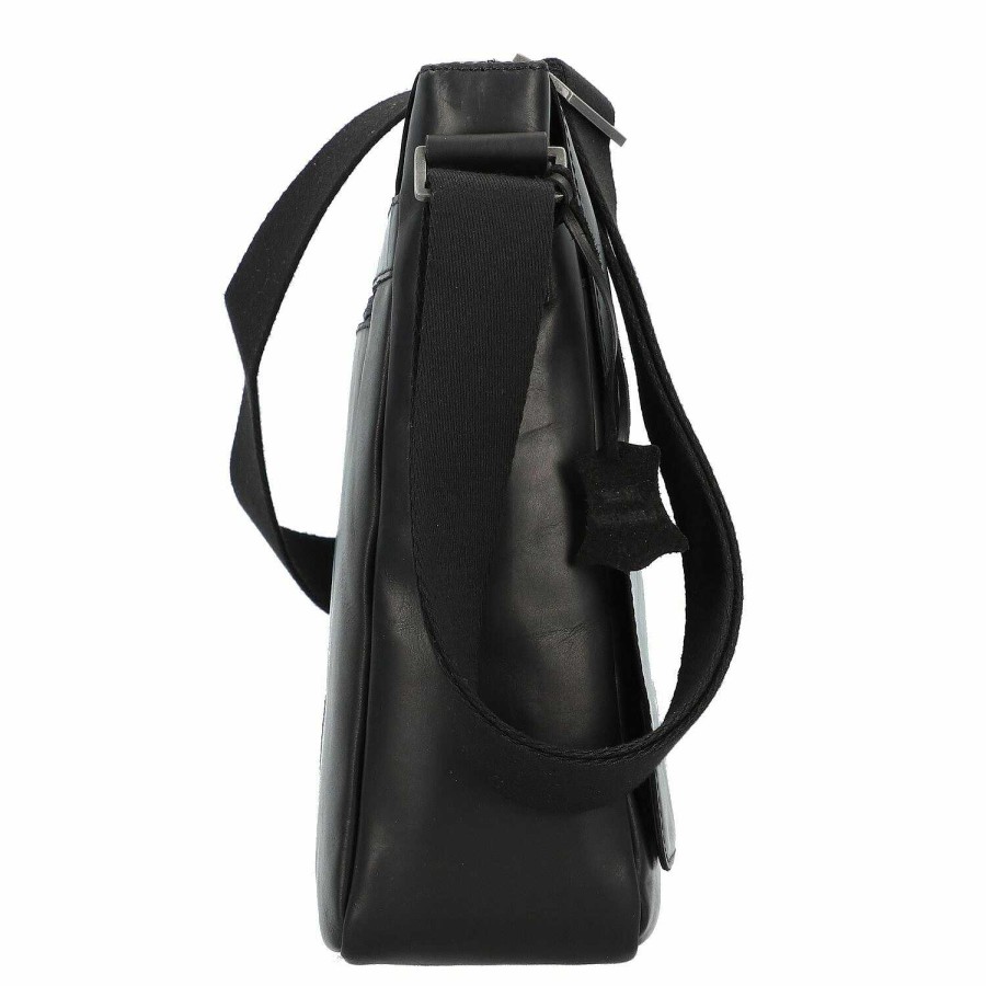 Business Greenburry | Greenburry Pure Black Messenger Leather 37 Cm