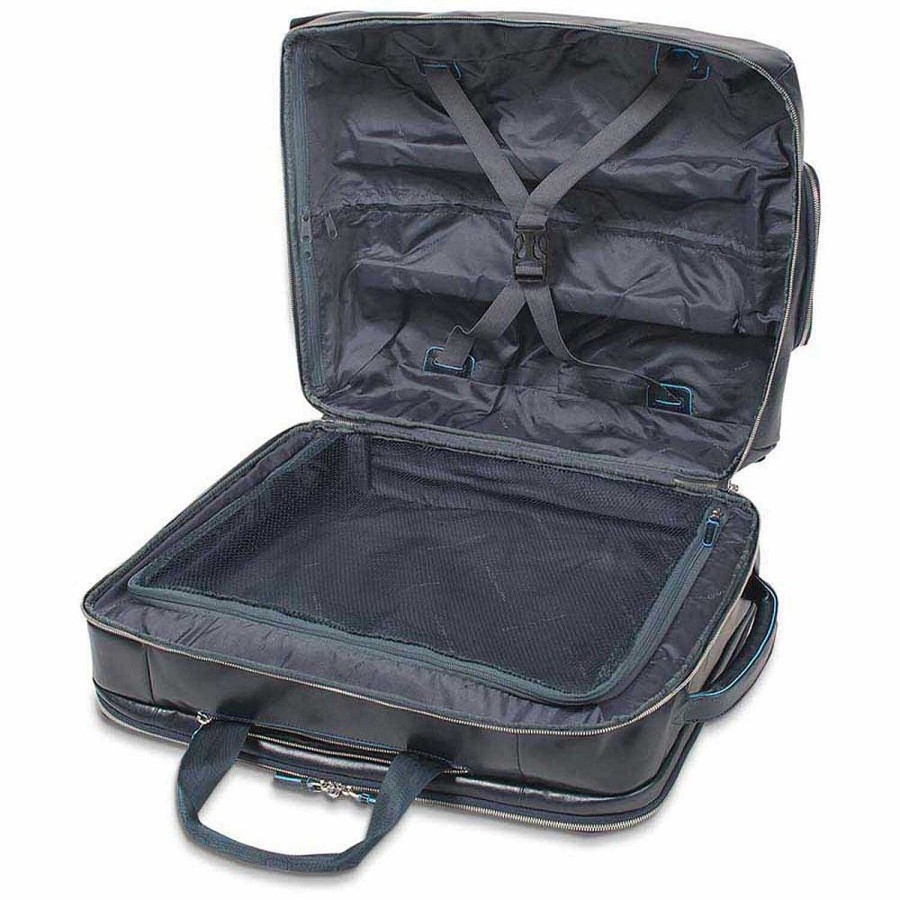 Travel Luggage Piquadro | Piquadro Blue Square 2-Wheel Business Trolley Leather 51 Cm Laptop Compartment