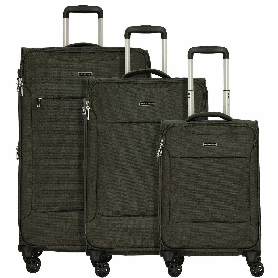 Travel Luggage Worldpack | Worldpack Victoria 4-Wheel Suitcase Set 3-Piece With Expansion Fold