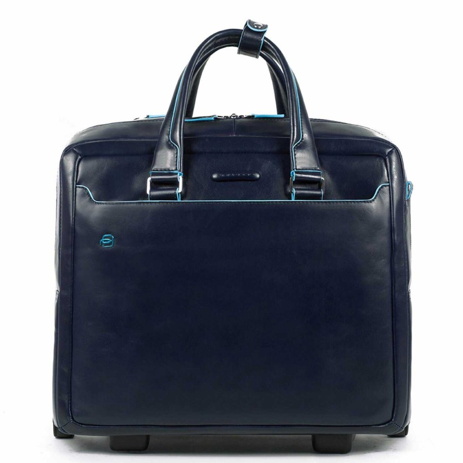 Travel Luggage Piquadro | Piquadro Blue Square 2-Wheel Business Trolley Leather 36 Cm Laptop Compartment