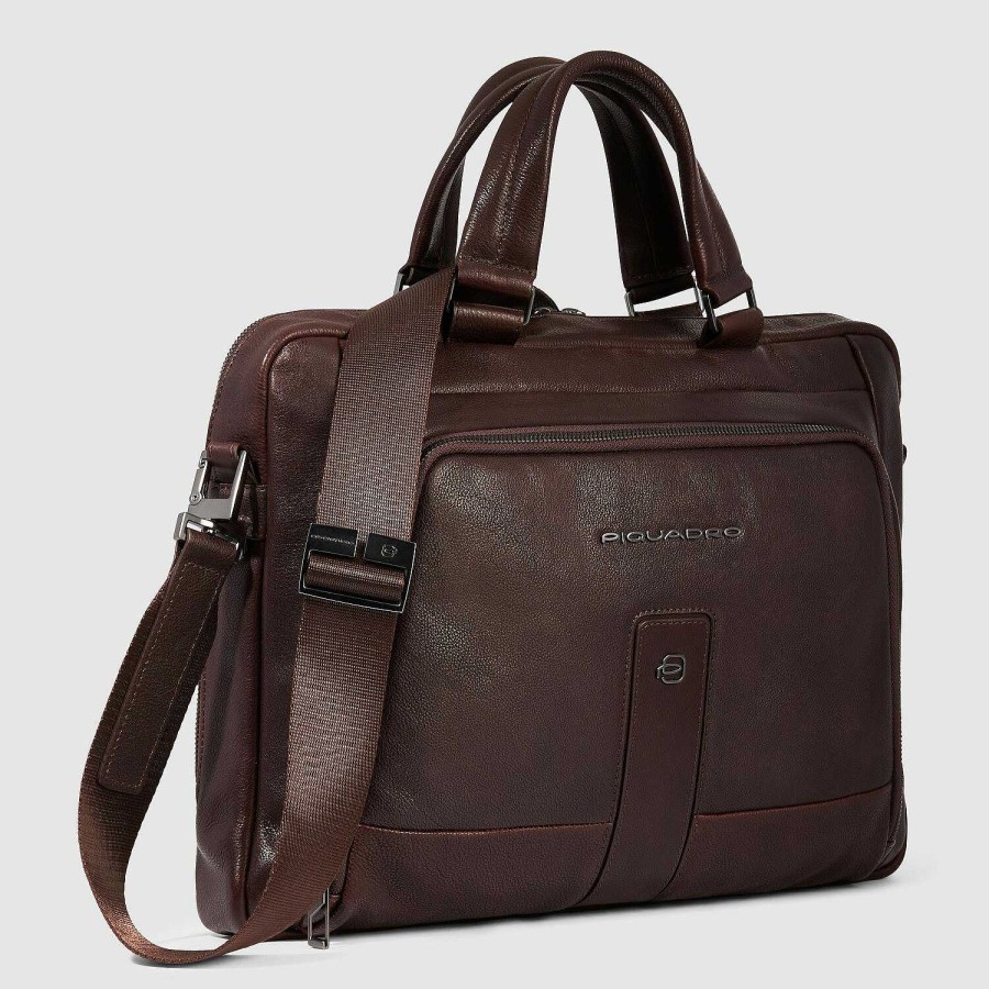 Business Piquadro | Piquadro Carl Briefcase Rfid Protection Leather 37 Cm Laptop Compartment