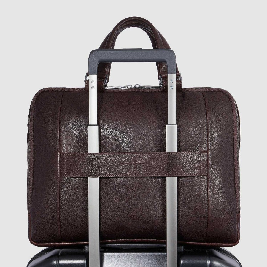 Business Piquadro | Piquadro Carl Briefcase Rfid Protection Leather 37 Cm Laptop Compartment