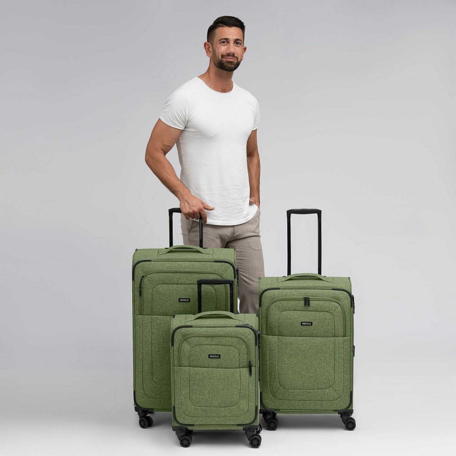 Travel Luggage Redolz | Redolz Essentials 12 Three Set 4-Wheel Suitcase Set 3-Piece. With Expansion Fold