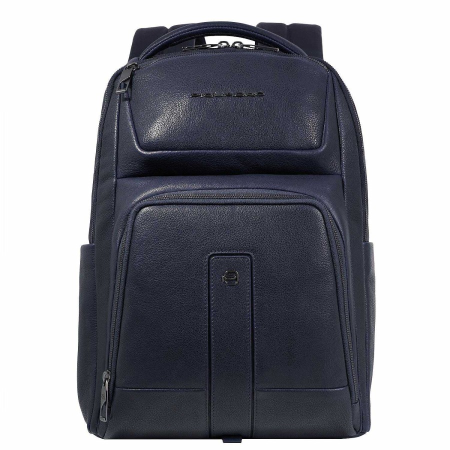 Backpacks Piquadro | Piquadro Carl Backpack Rfid Protection Leather 38.5 Cm Laptop Compartment