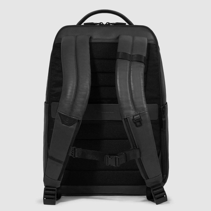 Backpacks Piquadro | Piquadro David Backpack Rfid Protection Leather 44 Cm Laptop Compartment