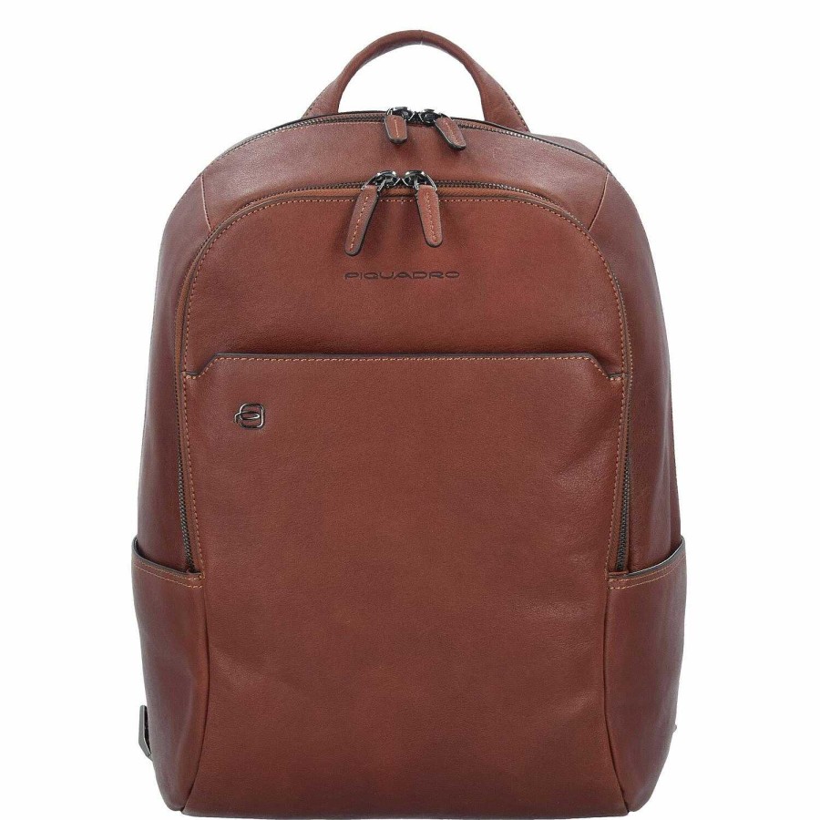 Business Piquadro | Piquadro Black Square Business Backpack Leather 39 Cm Laptop Compartment