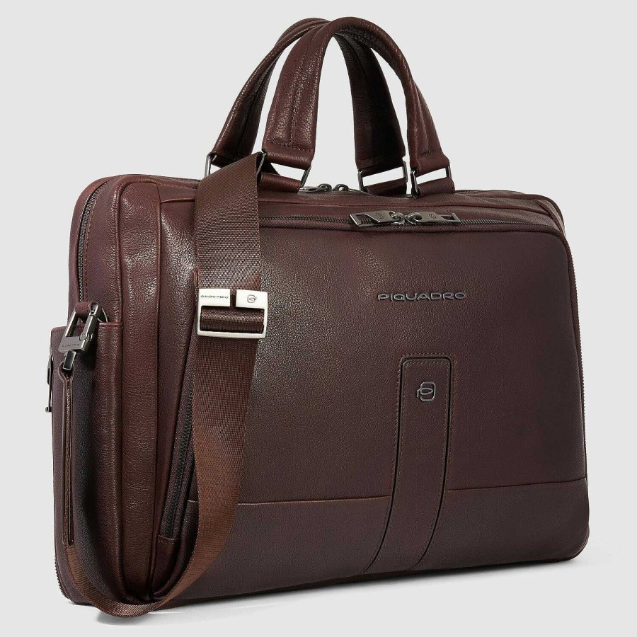 Business Piquadro | Piquadro Carl Briefcase Leather 41 Cm Laptop Compartment