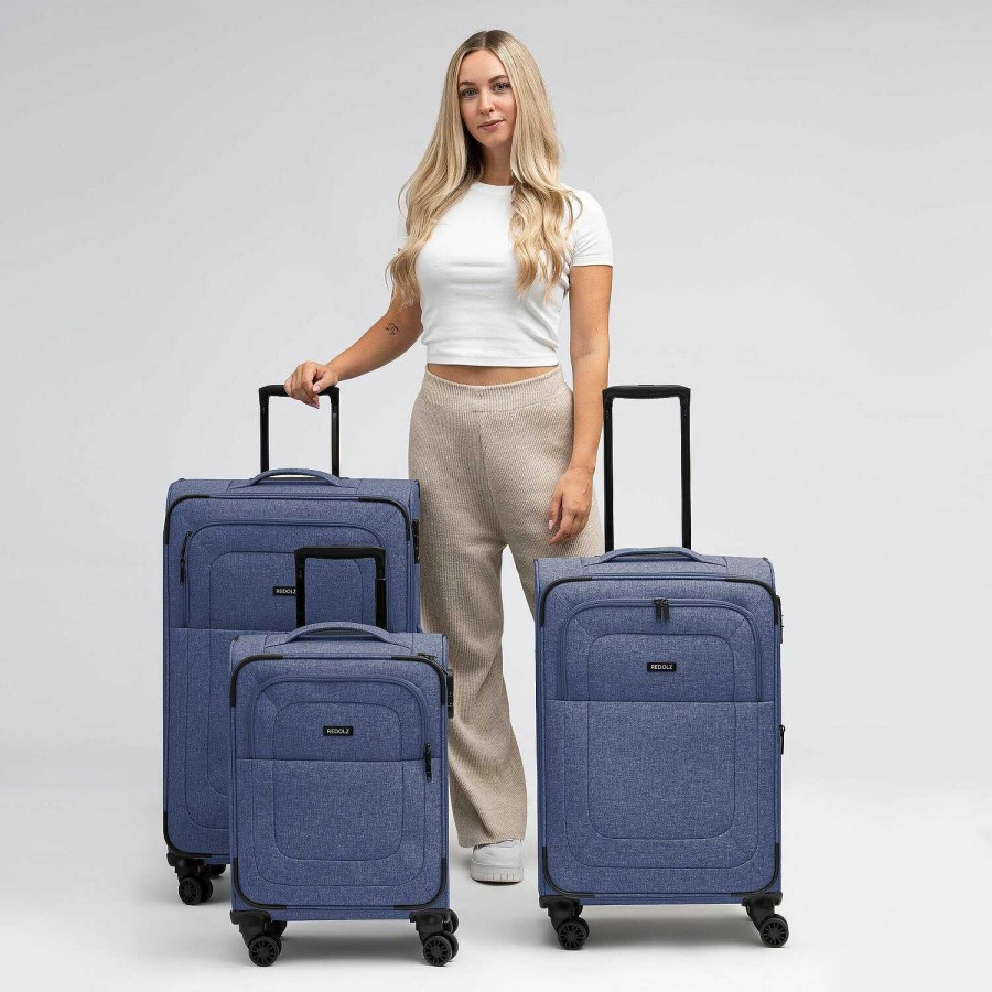 Travel Luggage Redolz | Redolz Essentials 12 Three Set 4-Wheel Suitcase Set 3-Piece. With Expansion Fold