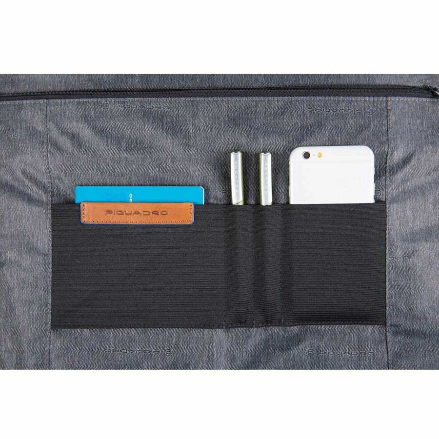 Business Piquadro | Piquadro Blue Square Briefcase Leather 41 Cm Laptop Compartment