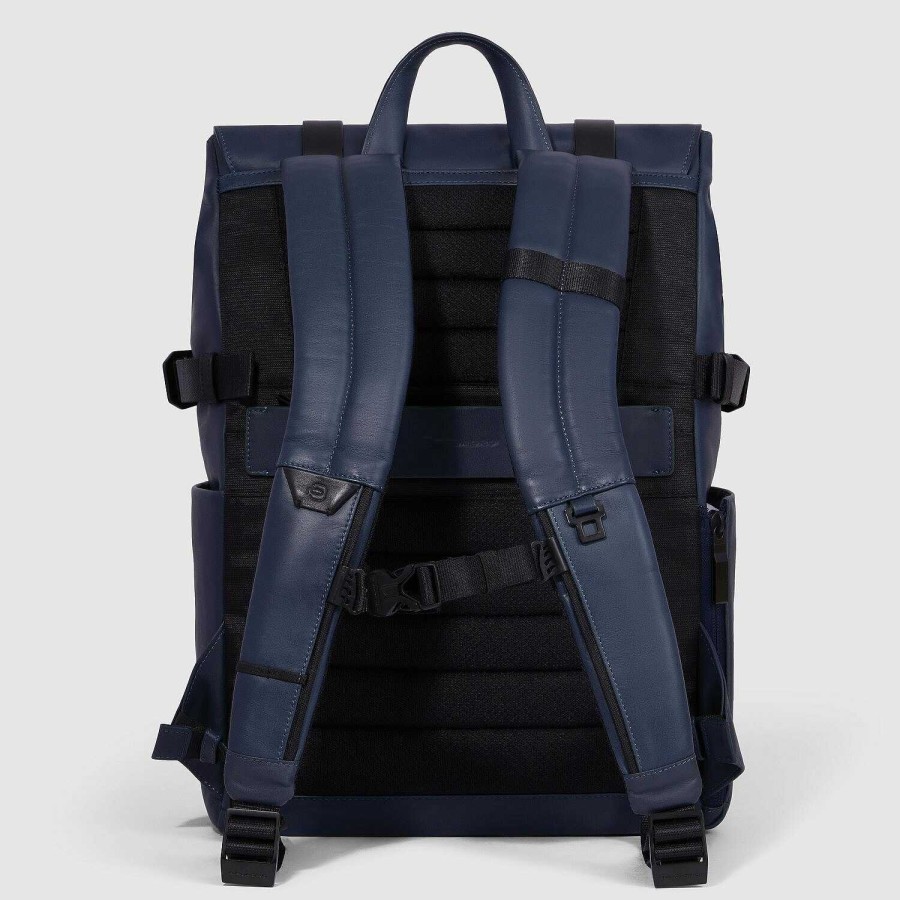 Backpacks Piquadro | Piquadro David Backpack Rfid Protection Leather 43 Cm Laptop Compartment