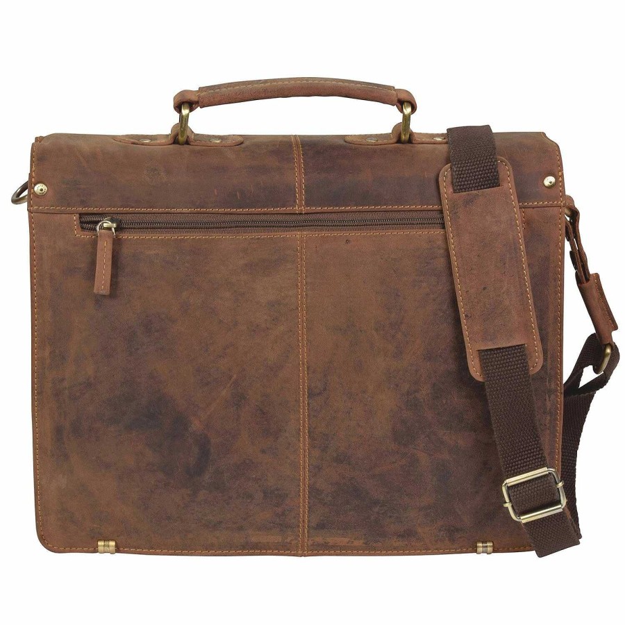 Business Greenburry | Greenburry Vintage Leather Briefcase 38 Cm With 2 Main Compartments