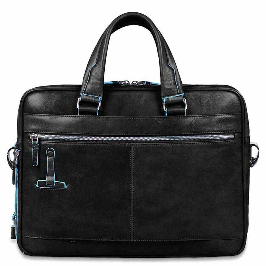 Business Piquadro | Piquadro Blue Square Briefcase Iii Leather 39 Cm Laptop Compartment