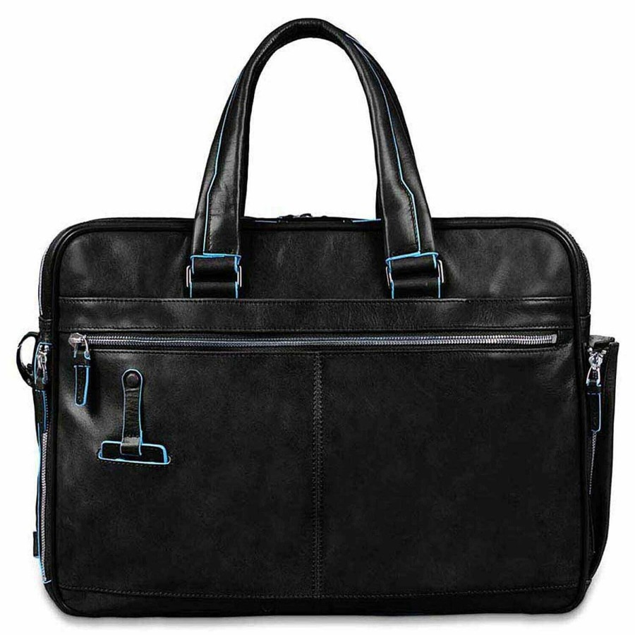 Business Piquadro | Piquadro Blue Square Briefcase Leather 41 Cm Laptop Compartment