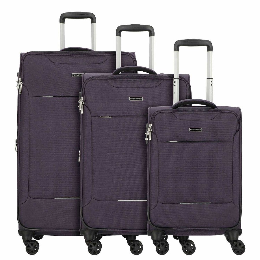 Travel Luggage Worldpack | Worldpack Victoria 4-Wheel Suitcase Set 3-Piece With Expansion Fold